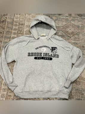 University of Rhode Island Gray Hooded Sweatshirt - Logo Pullover Sz M